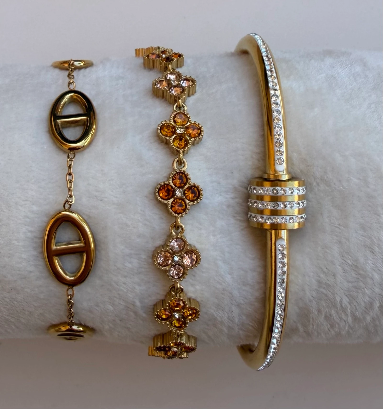 Lot de 3 bracelets en acier inoxydable 